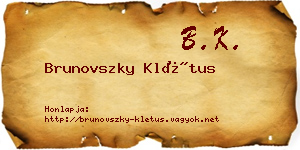 Brunovszky Klétus névjegykártya